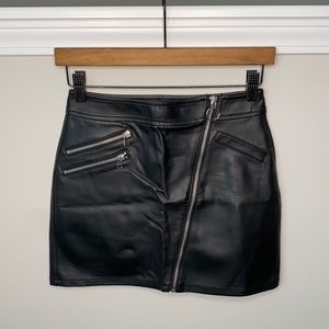 Express Black Faux Leather Mini Skirt